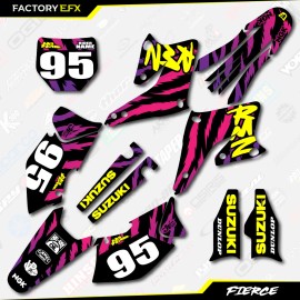 Factory EFX Black Yellow Retro Fierce Racing Graphics Kit fits 04-06 Suzuki RMZ250 RMZ 250 - Graphics and Plates