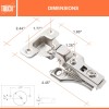 TOUCH FACE FRAME 3/8" Overlay Cabinet Door Hinge Concealed Euro