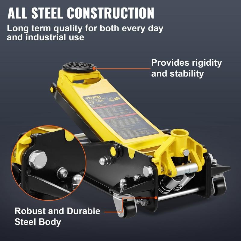 VEVOR Low Profile Floor Jack 4 Ton Heavy Duty Steel