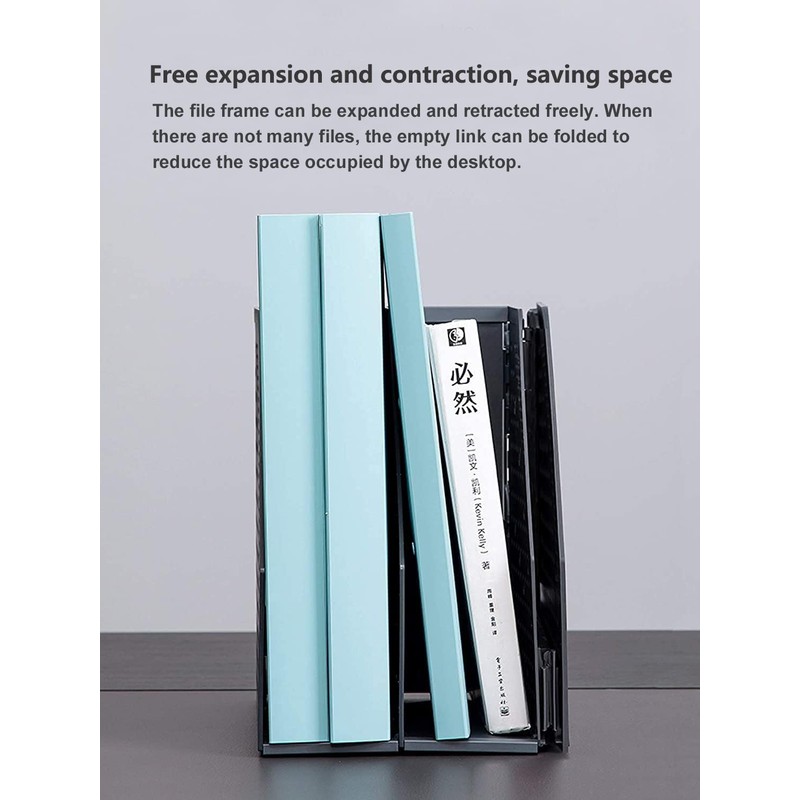Sivelike A4 File Holder Folding Bookshelf,1 Year Warranty,3 Vertical Compartments