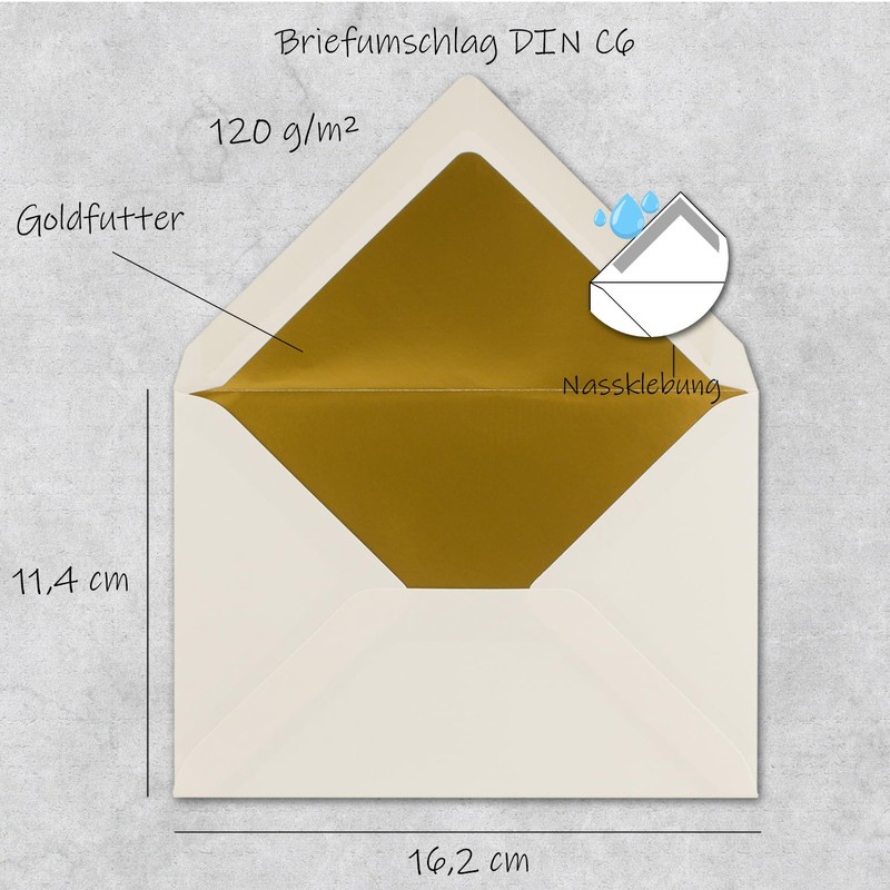 Envelopes DIN C6-114 x 162 mm - 11.4 x 16.2