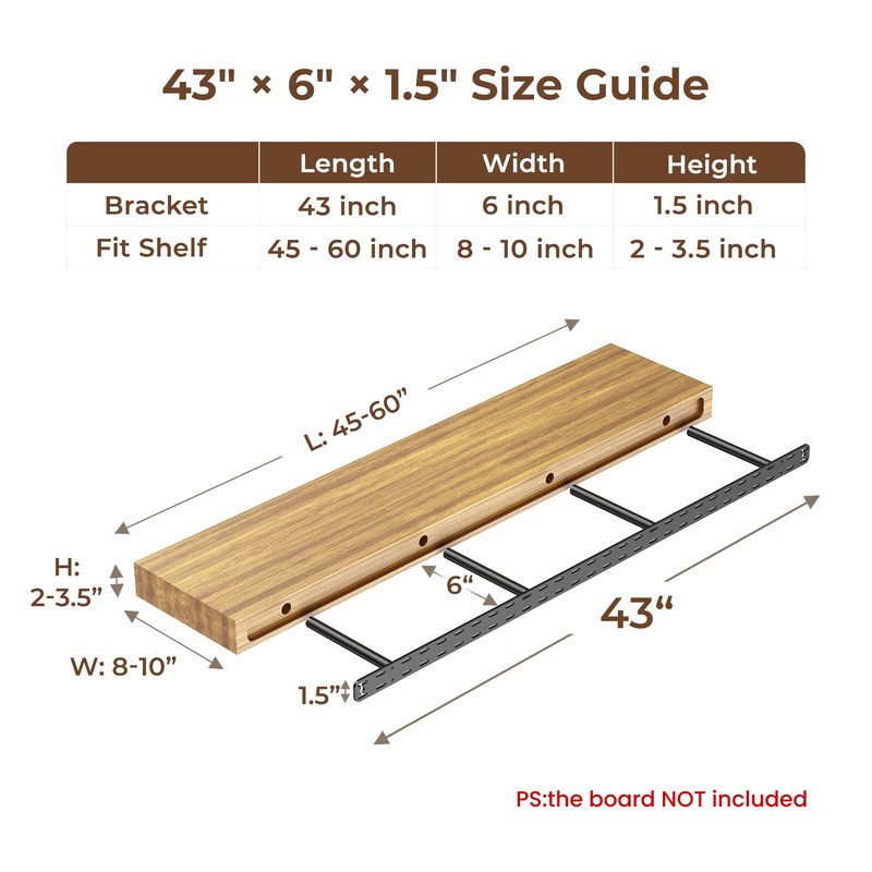 2pcs Floating Shelf Bracket Heavy Duty Decorative Floating Shelf Hardware