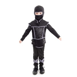 Little Adventures Ninja Costume - Machine Washable Child Pretend Play and Party Costume (X-Large Age 7-9)