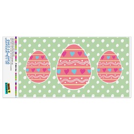 GRAPHICS & MORE Cute Easter Egg Pink with Hearts Automotive Car Window Locker Bumper Sticker
