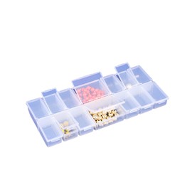 N'icePackaging - 2 Qty - 14 Bin Plastic Storage Organizer & Tackle Box - Multi-Compartment - For Small collectibles / Screws / knick-knacks - 9 7/8" x 4 3/8" x 1 1/8"