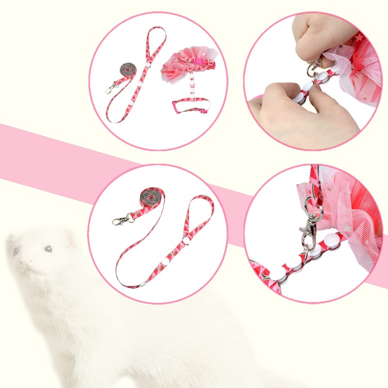 Ferret Harness and Leash Walking Vest Harness with Tutu Skirt