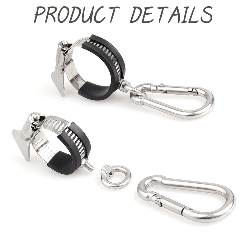 HhdvdyWgd 2Pcs Flagpole Clip Kit - Stainless Steel Adjustable Flag