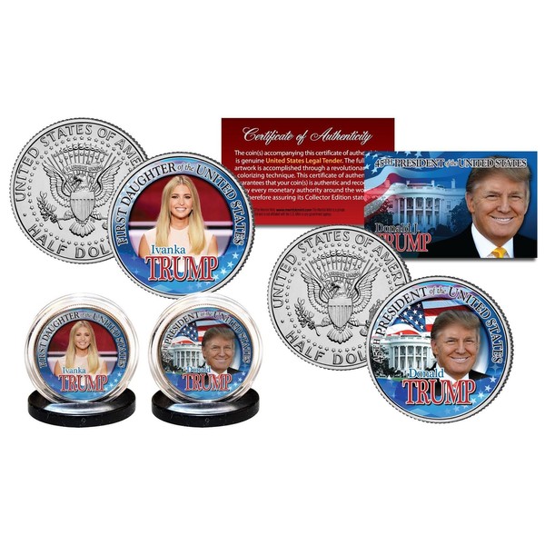 Donald Trump 45th President & Ivanka First Daughter JFK Kennedy U.S. 2-Coin Set