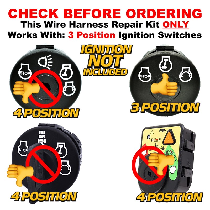 HD Switch Ignition Switch Wire Harness for John Deere TCA15075,