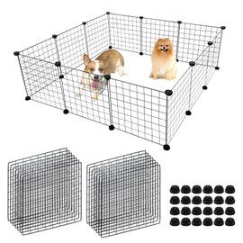 Dog Playpen 12Panels,43.7x43.7x13.8 inches Pet Play Pen House for Medium/Small Dogs Adjustable Dogs Guinea Pig Cage Fence Pen