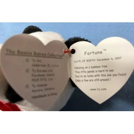 Ty Beanie Baby - FORTUNE the panda bear MWMT rare MINT condition