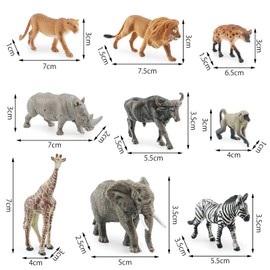 KQDRAVINE 9 Pieces Safari Wild Animals Figure, Mini Forest Animal, Zoo Toys, Farm Animals Toy, Animal Figures Set, Animals Toy, Safari Animal Toys Figures for Children