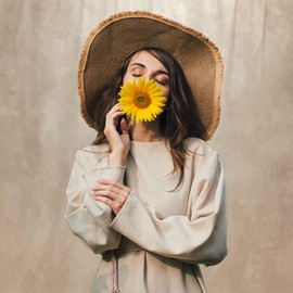 Haboke 8x10ft Abstract Beige Professional Photography Backdrop for Portrait Photo Studio Props Booth Background Photoshoot with Thick Ployester Fabric Roller Pocket on Top