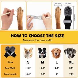 Newthinking 2 Pair Dog Socks Paws Stop Licking, Anti Slip Dogs Socks with Grips and Adjustable Strap, Indoor Dog Shoes for Large Medium Small Dogs Injured Paw Protection (Black, Medim)