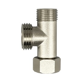 Anawakia Toilet Diverter Valve Straight Teeth 3/8 Inch and Side Teeth 1/2 Inch Three-Way Connection Valve T Valve 3/8 (1 Piece)