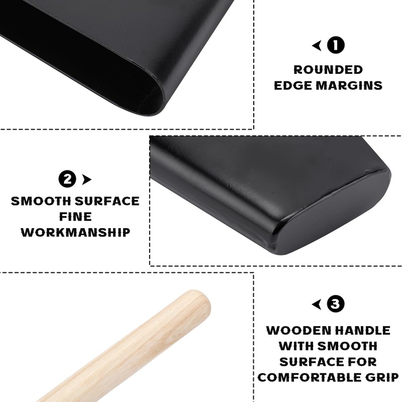 6 Inch Metal Cowbell with Wooden Stick, Percussion Instrument CowBell,