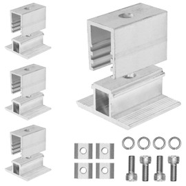 Adjustable Centre Clamp for Solar Panel, 4 Pack, for 30 - 45 mm Module Heights with 22 mm Module Spacing, Made of Aluminium, Includes Mounting Accessories, PV Module Bracket, Solar Panel Holder