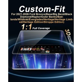 ECOZEN Screen Protector For 2021-2026 Ford Bronco - 12-Inch Navigation Tempered Glass Film For 2021-2026 Bronco(Base/Big Bend/Raptor/Outer Banks/Badlands/Heritage Edition/Stroppe Edition) Accessories