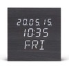 Iris Ohyama ICW-02W-B Alarm Clock, Digital, Brightness Adjustment, Temperature and