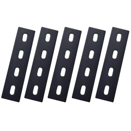 5 Pcs Metal Brackets, 6 Inch Heavy Duty Mending Plate Flat Straight Metal Repair Fixing Bracket Connector for Furniture, Cabinets, Shelves (Black)