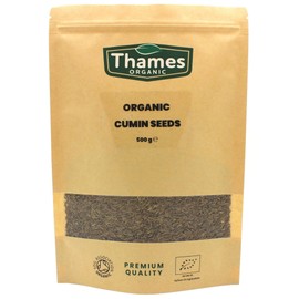 Organic Cumin Seeds - Raw, Vegan, GMO-Free, Certified Organic - No Additives or Preservatives - Rich in Nutrients and Flavor - Perfect for Spice Blends and Seasonings - Thames Organic 500g