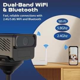 Mini V8 Security Camera Indoor Wireless for Home Surveillance, House Magnetic Cam with 5G WiFi, Live Video with Phone APP, Smart Motion Detect, 24/7 Surveillance, Clear Night Vision, Portable Design