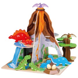 Bigjigs Toys Wooden Dinosaur Island - Complete Prehistoric Playset
