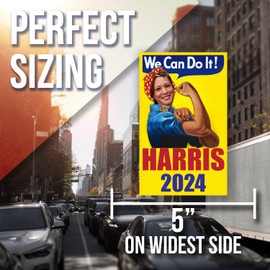 We Can Do It Harris 2024 Rosie The Riveter Sticker - Kamala Harris 2024 Presidential Election USA - Car Truck Bumper Laptop Flat Surface Sticker - 5 Inches 2 Pack - Made in USA - AAS0172