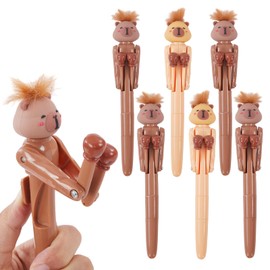 LWDDLDHY 6 Pcs Capybara Boxing Pens with Punching Arm and Crisp Button Sound Fidget Ballpoint Pen Funny and Cool Novelty Pen Capybara Gifts - 1. 0mm Smooth Writing