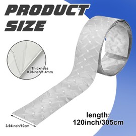 Yaocom Diamond Plate Sheet Metal Heavy Duty Tread Aluminum Sheet Diamond Tread Plate for Wall Covering, Cargo Trailer, RV and More(24 x 96 Inch,Silver)