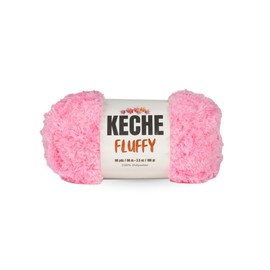 KECHE Fluffy Bulky Yarn – Super Soft Chunky Fuzzy Blanket Weight # 5 Yarn for Knitting Crocheting Crafting 3.5 oz (100 gr) 98 Yds (90 m) - Baby Pink