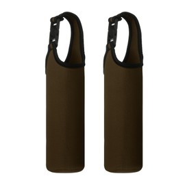 YELARXI Neoprene Water Bottle Sleeves, Water Bottle Carrier Insulators Beverage Can Sleeves with Carrying Handle, 3 in Fit for Hiking Cycling Camping Travel (2 Pack, Coffee)