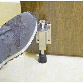 Stainless Steel Door Stopper Spring Loaded Telescopic Step On Door Holder Stop & Release by Foot
