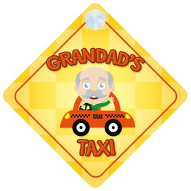 Grandad's Taxi Car Sign Funny Novelty Gift/Present Baby on Board Style Sign