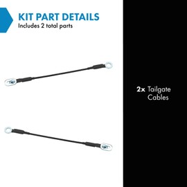 TRQ Tailgate Cable Set Compatible with 1988-1999 Chevrolet C1500 1988-2000 C2500 C3500 K1500 K2500 K3500 GMC