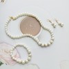 Wedding Pearl Necklace Earrings Set Crystal Bridal Faux Pearl Pendant