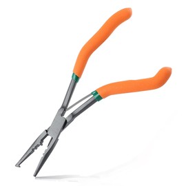 LEONTOOL Fishing Pliers, Long Fish Pliers, Pliers, Hook Releaser, S-Shaped Grip, Long Reach, Split Ring Pliers, Bending Handle, Split Ring Opener, Line Cutter, Fishing, Hook Removal, Crimp Pliers,