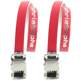 Zefal Unisex's Christophe Leather Toe Straps, Red, X-Large