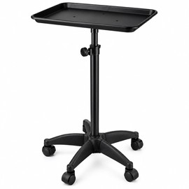 Adjustable Rolling Salon Tray for Professional Work – Large Aluminum Tray with Locking Casters for Salon & Studio Use