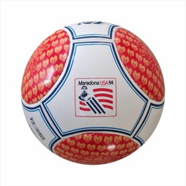 MARADONA Diego Soccer Ball, Iconic Design World Cup USA94 Goal Shout, Red and White (N 2)