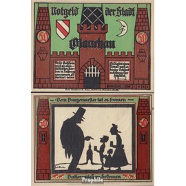 Prophila Collection Banknote Glauchau Emergency Money: 436.1 a 1. Dem Burgermester tät Notgeld Stadt Glauchau 1921 50 Pfenning Buttermilk Series (Banknotes for Collectors - No Payment Method)