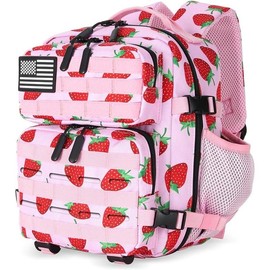 9L Tactical Assault Backpack Gym Backpack Hiking Travel Backpack Camping Rucksacks - Color: Strawberry