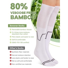 SONORAN Bamboo Viscose Walking Boot Socks (2 Pairs) Lightweight Replacement Sock Liner for Medical Tube Cast Socks to Wear Under Air Cam Walkers and Leg or Foot Fracture Boot White