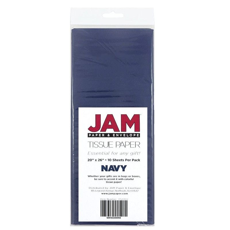 JAM PAPER Tissue Paper - Navy Blue - 10 Sheets/Pack