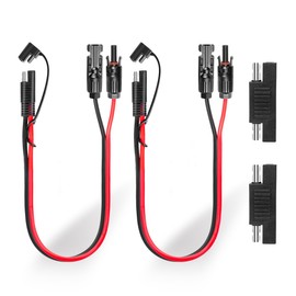 Ansoufien 2 PCS Solar Panel Connectors to SAE Adapter Cable 1FT, 10AWG Solar Panel Extension Cable with SAE Polarity Reverse Adapter for RV Solar Panel Caravan Battery Charger