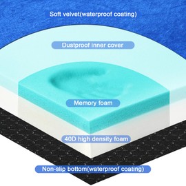 Lxotvae Memory Foam Camping Mattress pad, Comfortable Thick Floor Sleeping Mat for Adults with Waterproof and Non-Slip Bottom, Portable Roll Up Mattress for Sleepover Guest,Cot Mad for Car Camping