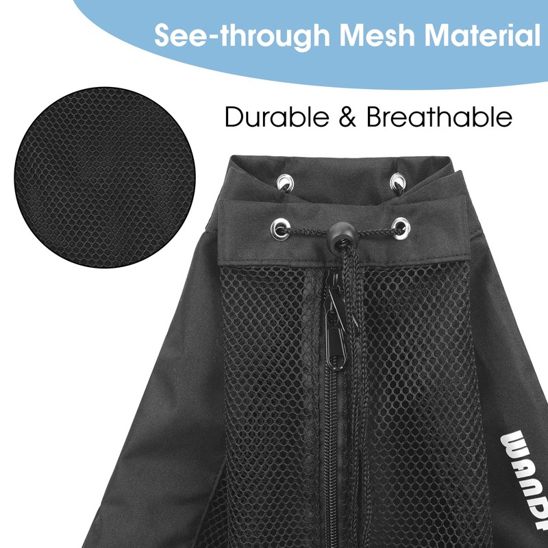 WANDF Swim Bag Mesh Drawstring Backpack Beach Backpack for Swimming,