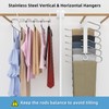 Pants Rack,Multifunctional Stainless Steel Smooth 6 Tier Organiser,Space-Saving,Hangers for Hanging