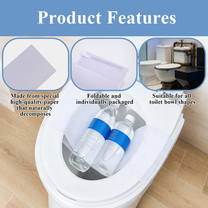 50 Pcs Flushable Stool Sample Collection Sheet with Containers Stool