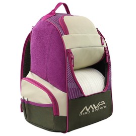MVP Disc Sports Shuttle Disc Golf Backpack Bag (Khaki/Purple)
